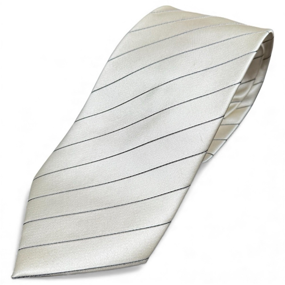 Donald J‎ Trump Signature Collection Tie Ivory Striped Preppy Classic Business
